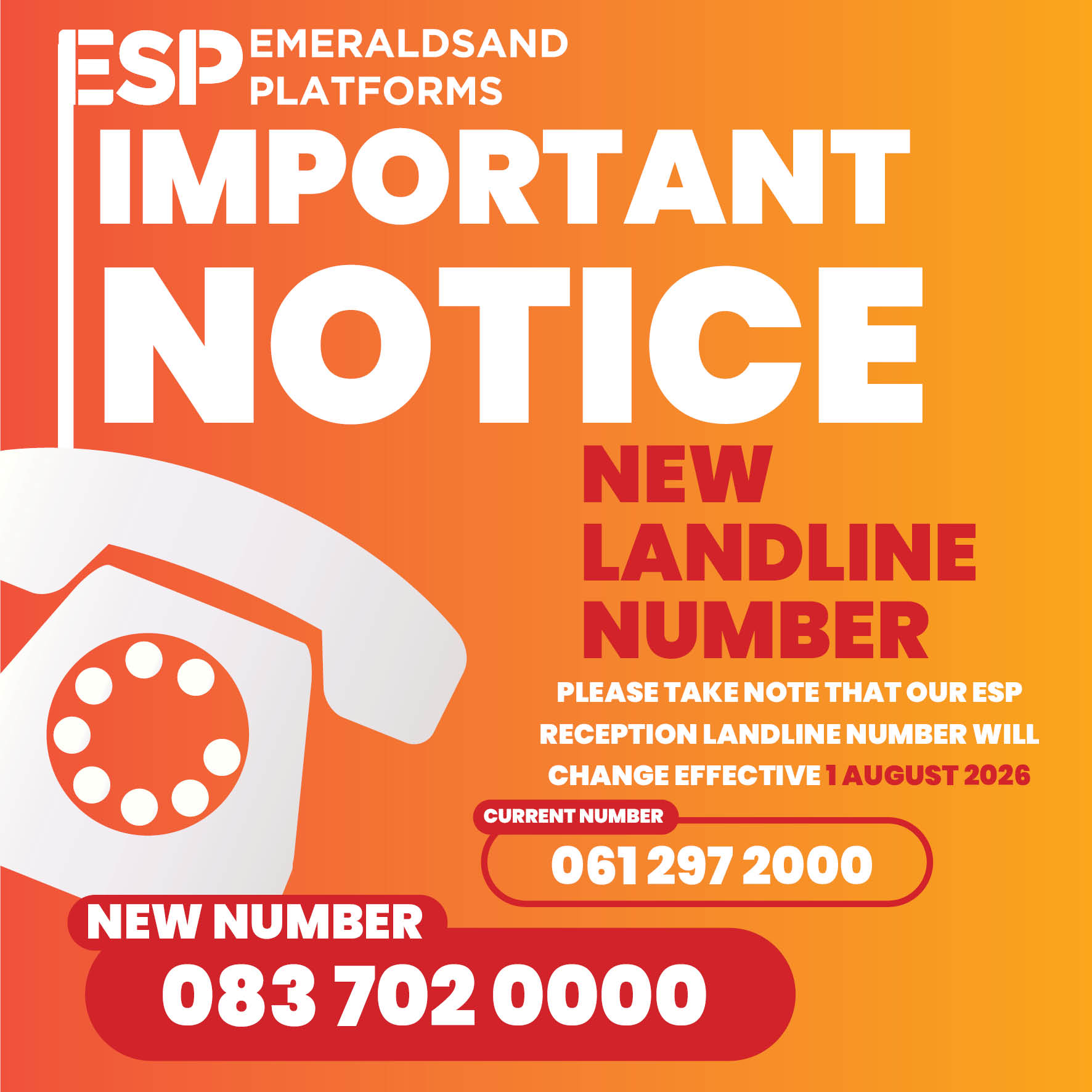 ESP Important Notice